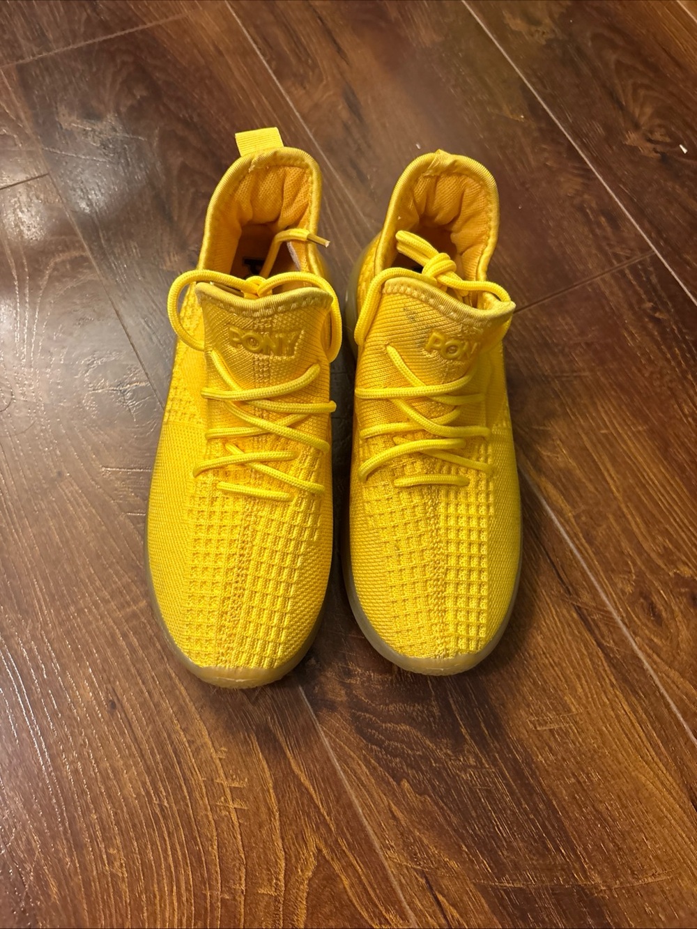 Pony PP2 Base Knit Lace Up Neon Yellow Women's Shoes Size 6M